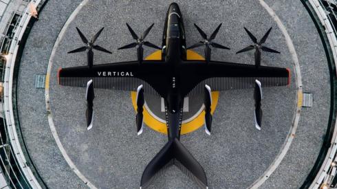Artist's impression of Vertical Aerospace aircraft on landing pad