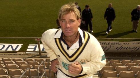 Shane Warne in Hampshire colours