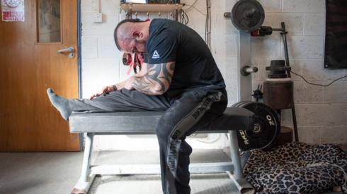 Mikey Lane training in his gym