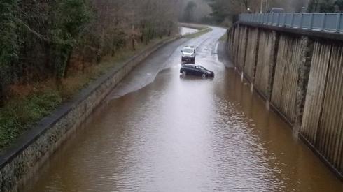 A470 Dolgellau bypass flooded