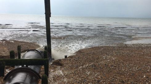 Wastewater being released at Bexhill beach