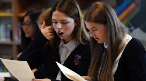 Students at Craigmount High School, Edinburgh, look at their exam results on SQA Results Day 2023, which fell on Tuesday