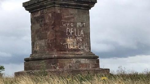 Graffiti on a monument in the West Midlands in 2004