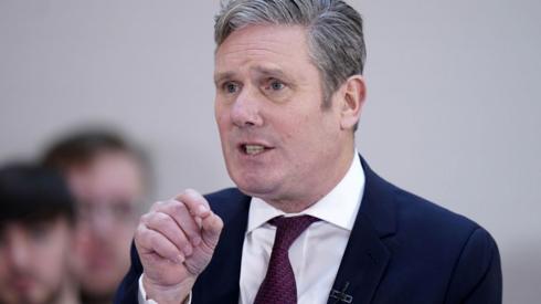 Labour leader Sir Keir Starmer, during a Labour press conference in Leeds