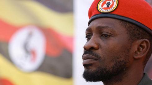 gandan opposition leader and singer Robert Kyagulanyi Ssentamu, known as Bobi Wine looks on after his arrival to address Ugandans living in South Africa on political issues in their home country, at the sports ground in Germiston, southeast of Johannesburg, South Africa, October 3, 2023