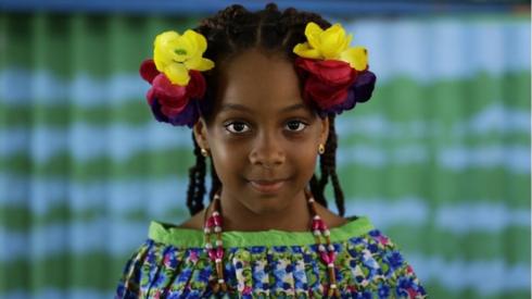 People dressed in Congolese clothing participated in the 5th annual Festival of the Pollera Congo, in the coastal town of Portobelo, Panama, on 20 August 2022.
