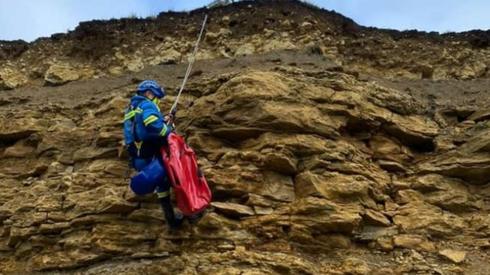 Lenny being rescued at Bowleaze, near Weymouth