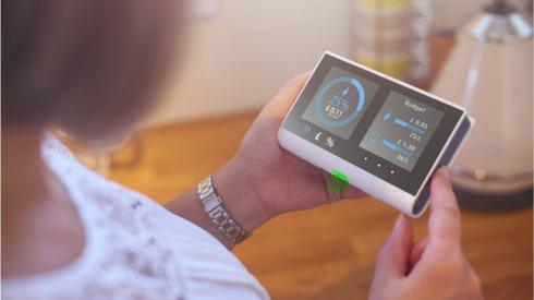 Woman with smart meter