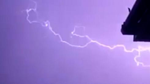 Lightning in the sky over Isle of Wight