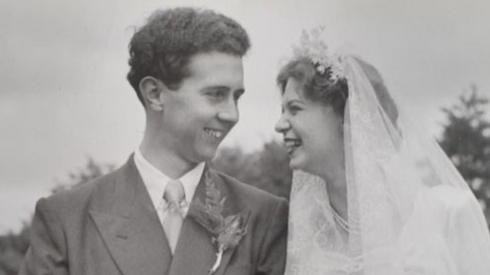 Bob and Norma Beasley on their wedding day