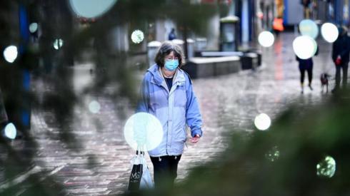 Woman in mask in Stirling