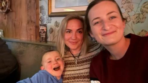 Olesia, her son and Aimee