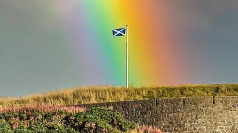 Rainbow and Scotland flag