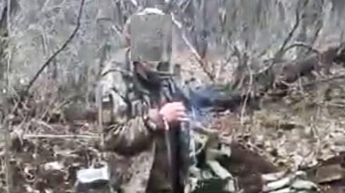 Screenshot from the video purportedly showing Ukrainian prisoner of war