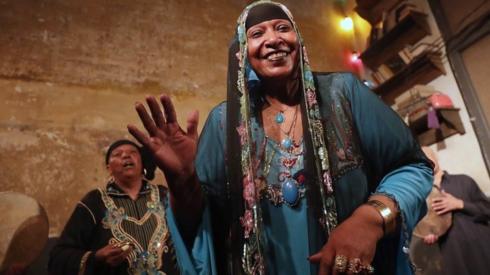 Umm Sameh, with Mazaher ensemble, performs a traditional ritual in Makan center for Culture in Cairo, Egypt, 08 September 2021. The ensemble is called "Mazaher" and is made up mainly of women and they perform "Zar", a healing ritual of drumming and dancing. Members of "Mazaher" are some of the last remaining practitioners of "Zar" in Egypt.