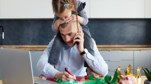 Stock shot of daughter on father's shoulders
