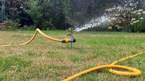 Sprinkler running off a hose