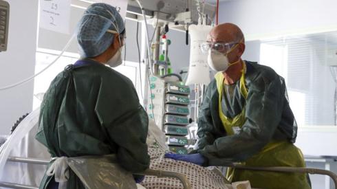 Doctors in the intensive treatment unit of Frimley Park Hospital in Surrey