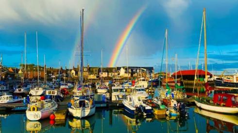 Rainbow above Arbroath Harbour