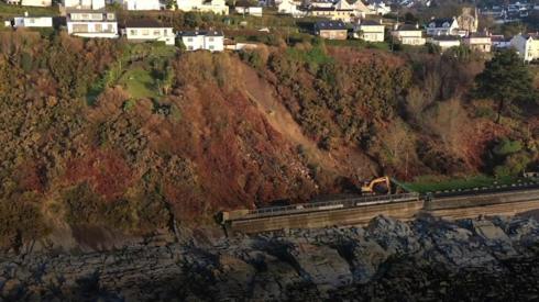 Landslide above Laxey Promenade