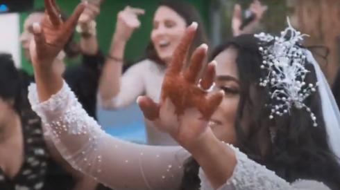 People celebrating at a wedding in France