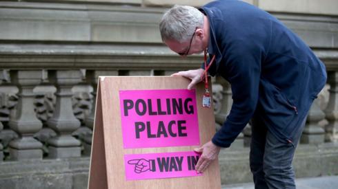 Polling place sign