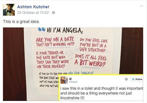 Ashton Kutcher Facebook post