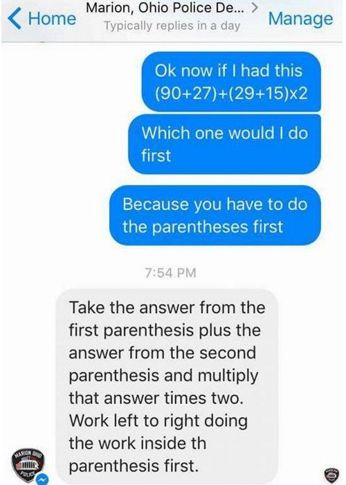 The Facebook conversation about maths homework