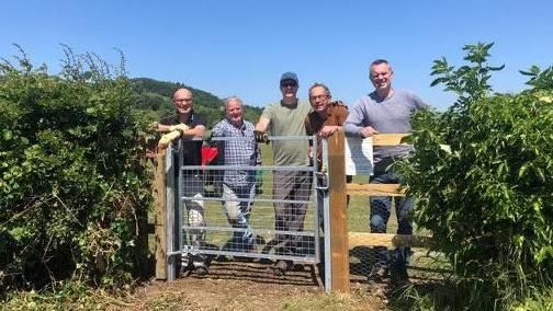 Ashton Footpath Maintenance Group with the first gate