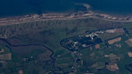 Am aerial shot of the LLWR site at Drigg
