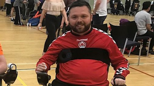 Powerchair footballer Colin Sheilds