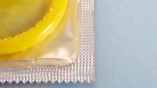 A stock image of a condom