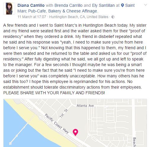 Ms Carrillo's facebook post urging people to share.