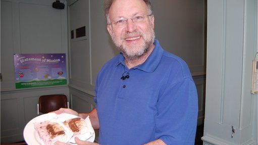 Jerry Greenfield holding ice cream