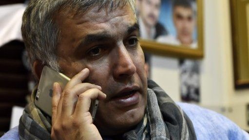 Rights activist Nabeel Rajab at his home in Bani Jamrah village, north-west of Manama, Bahrain, 19 January 2015
