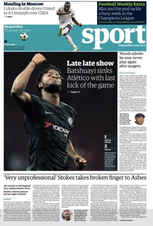 Newspaper backpages - BBC Sport