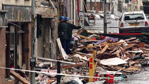 Scene of aftermath of the Omagh bomb