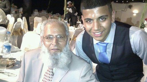 Stab victim Mohammed Saleem with his grandson, Jamaal,