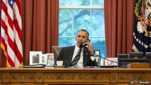 Obama on phone