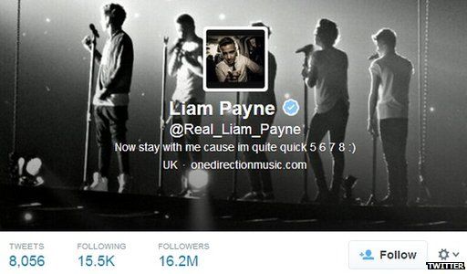 Liam Payne Twitter account