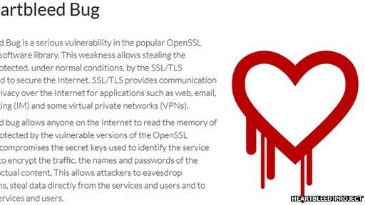 Screengrab from Heartbleed page