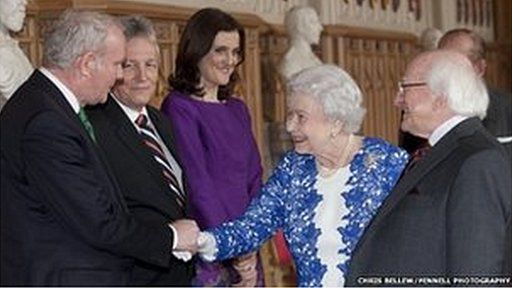 Martin McGuinness was invited to Windsor Castle where he met the Queen during President Higgins state visit to the UK