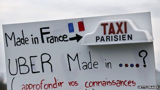 French anti-Uber sign