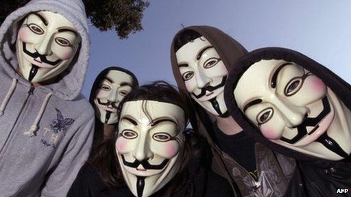 Anonymous protesters