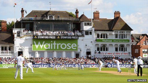 Waitrose banner at cricket match