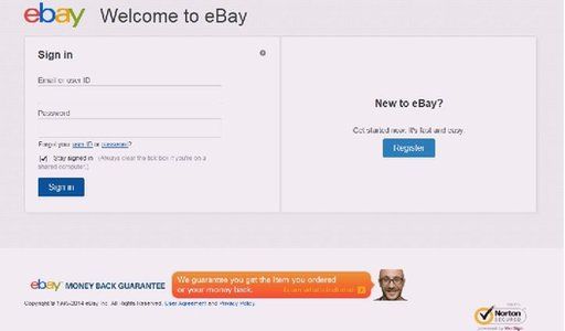Fake eBay site