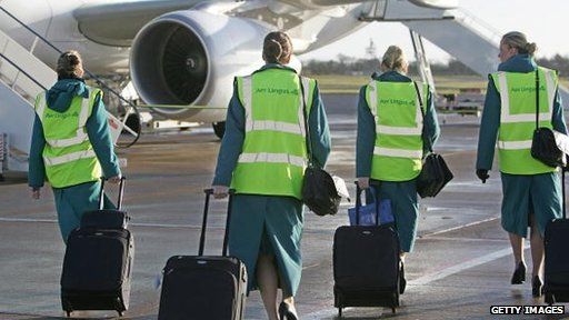 Aer Lingus staff heading to plane