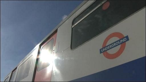 One of the London Underground trains that is being refurbished