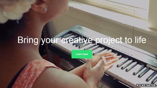 Kickstarter website - woman playing the piano
