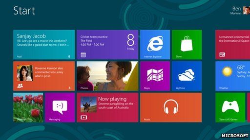 Windows 8 start screen